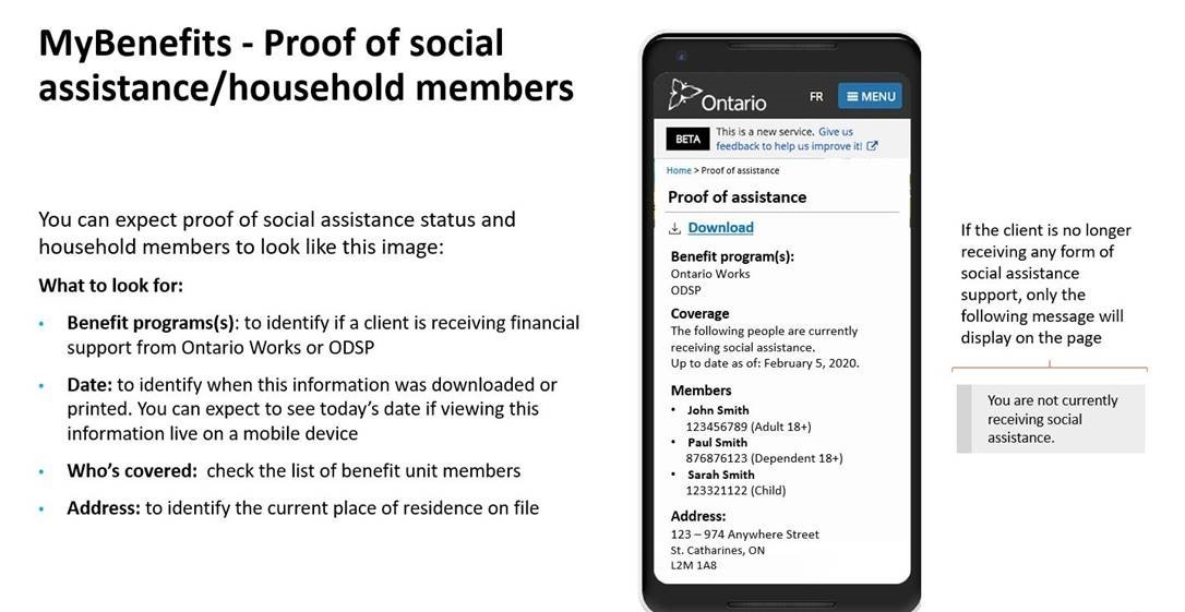 A screen shot of a mobile phone and Proof of social assistance