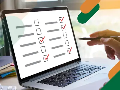 Person on laptop clicking through options